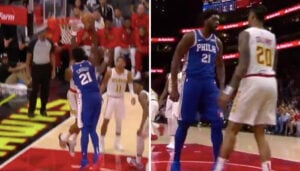 NBA – Joel Embiid postérise John Collins et le chambre sans attendre