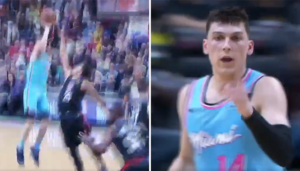 NBA – Tyler Herro tire sur la tête de son défenseur… et le trash-talke sauvagement