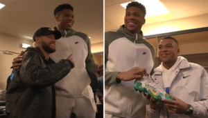 NBA – Quand Neymar et Mbappé débarquent dans le vestiaire des Bucks !