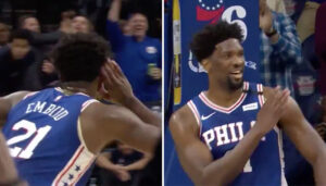 NBA – Joel Embiid humilie les Hawks en dansant après son career-high!