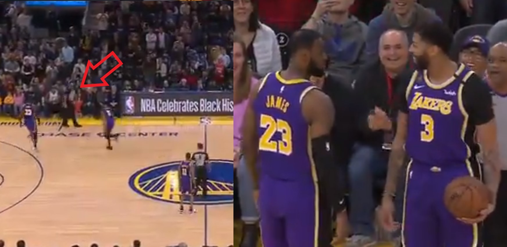 LeBron James et Anthony Davis perdent le ballon