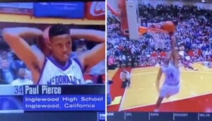 NBA – Les images ridicules de Paul Pierce dans un Dunk Contest au lycée