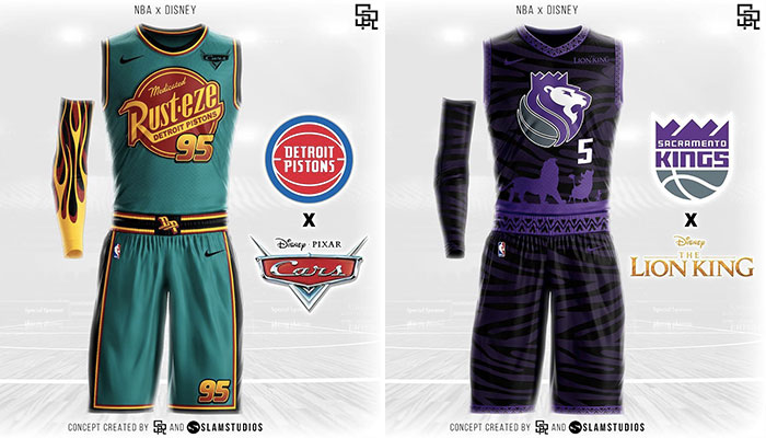 NBA - Un designer imagine les maillots des franchises version Disney !