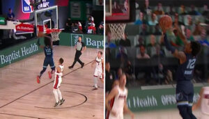 NBA – Ja Morant claque un énorme alley-oop en contre-attaque !