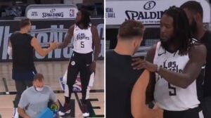 NBA – Montrezl Harrell vient voir Luka Doncic avant le match