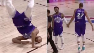 NBA – Gobert fait du breakdance en plein match, Mitchell mort de rire !