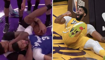 NBA – Au sol, Anthony Davis victime… d’une prise de catch !