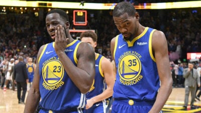 NBA – Kevin Durant tacle Klay Thompson et Draymond Green !