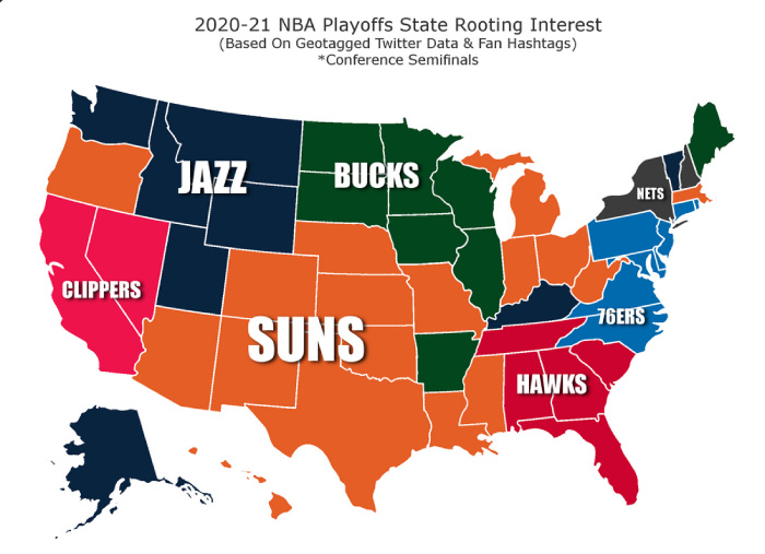 NBA - Une carte révèle les 2 équipes les plus haïes d'Amérique sur ces  playoffs !