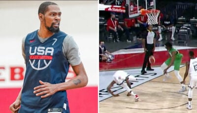 NBA – Team USA perd d’entrée, Kevin Durant salement contré au cercle !