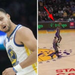 NBA – En mode Steph Curry, LeBron lâche un missile téléguidé du logo !