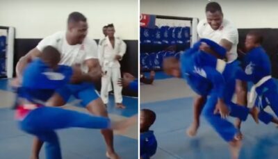 UFC – La vidéo virale de Francis Ngannou, 120 kg, qui martyrise des gamins à la salle !