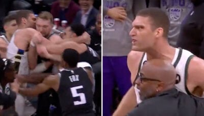 NBA – Bagarre et chaos à Sacramento, Brook Lopez (128kg) perd la boule !