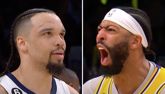 Les stars NBA Dillon Brooks (gauche) et Anthony Davis (droite)