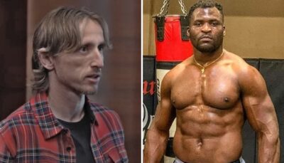 La photo virale de Francis Ngannou (120kg) qui fait passer Luka Modric (66kg) pour un minus !