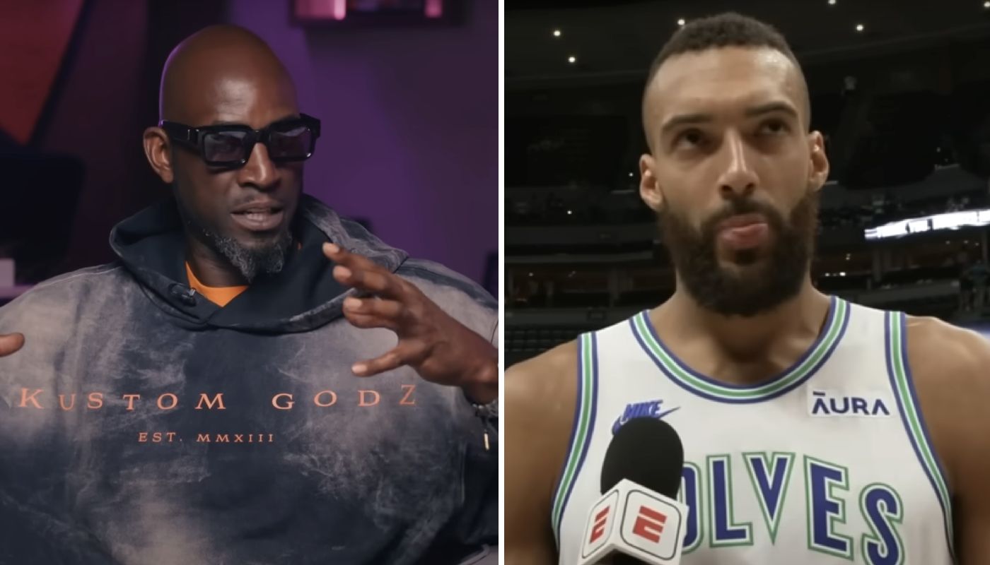 Kevin Garnett, légende des Timberwolves, et Rudy Gobert, pivot français