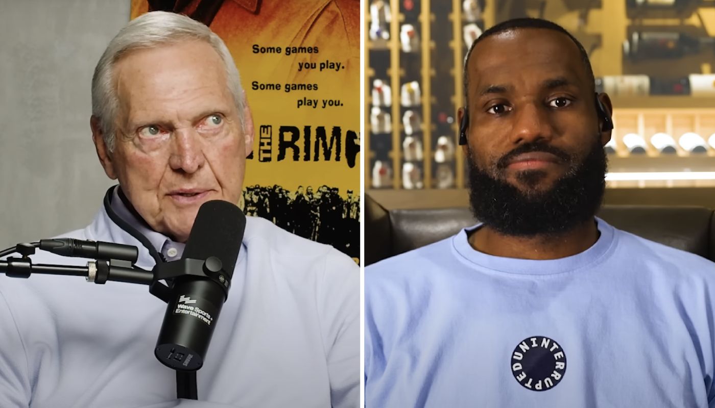 Jerry West and LeBron James, two Lakers legends
