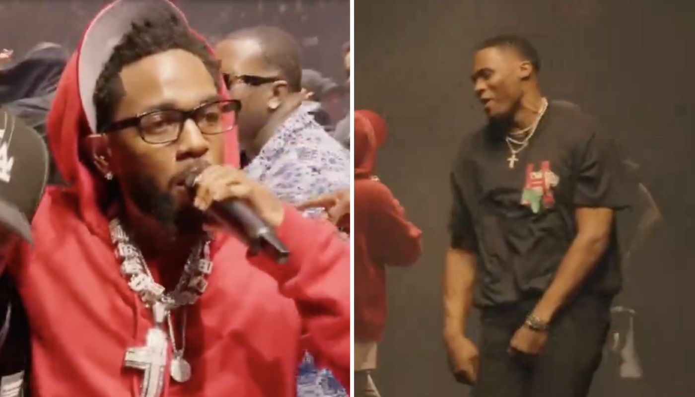 Kendrick Lamar et RUssell Westbrook au concert évènement du rappeur de Los Angeles