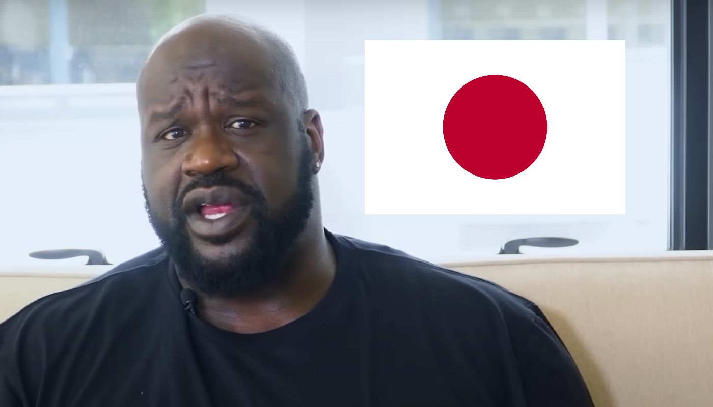 Shaquille O'Neal, légende NBA, et le drapeau japonais