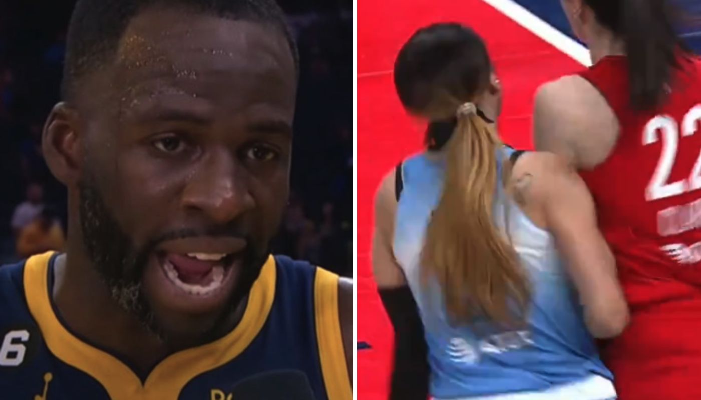 Draymond Green reacts to the gesture suffered by Caitlin Clark