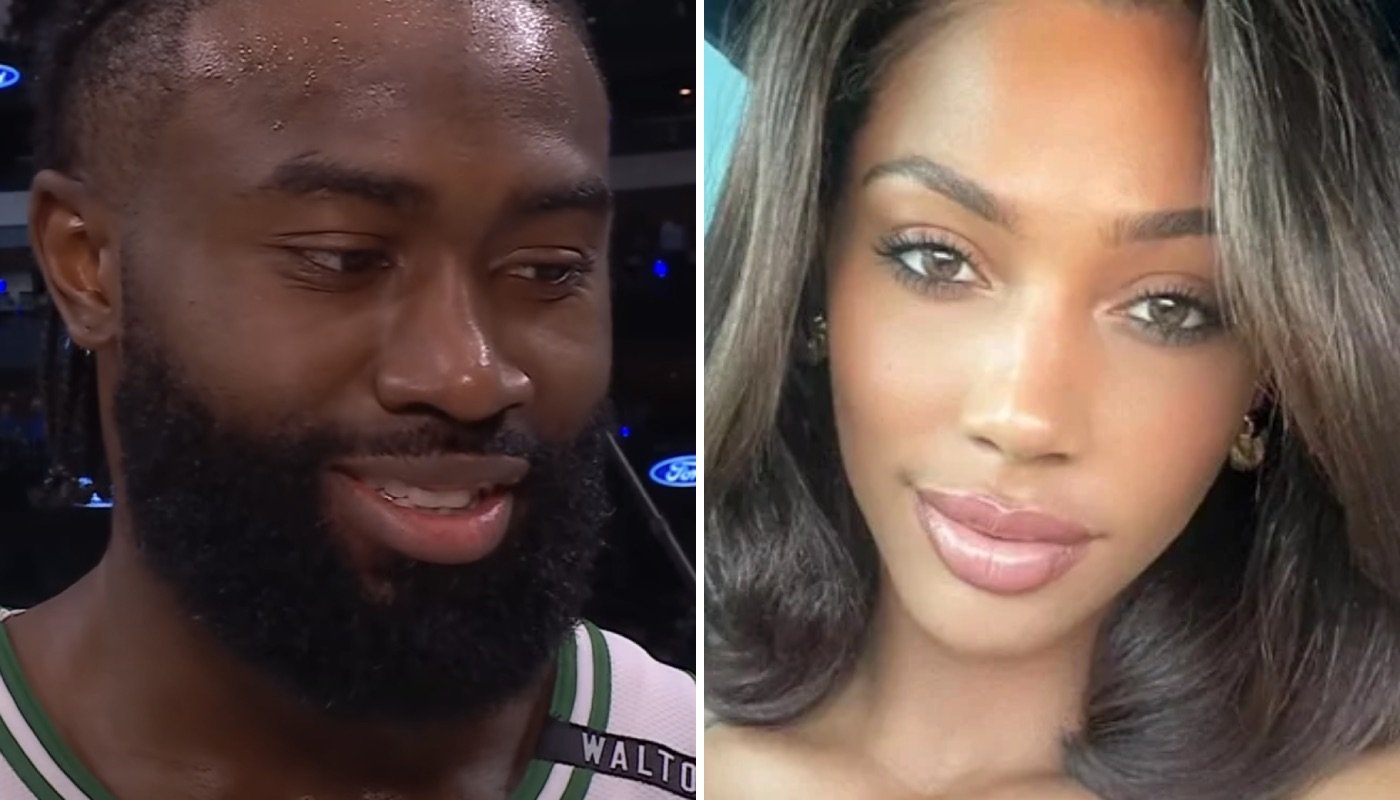 La star NBA Jaylen Brown (gauche) et la joueuse WNBA Kysre Gondrezick (droite)