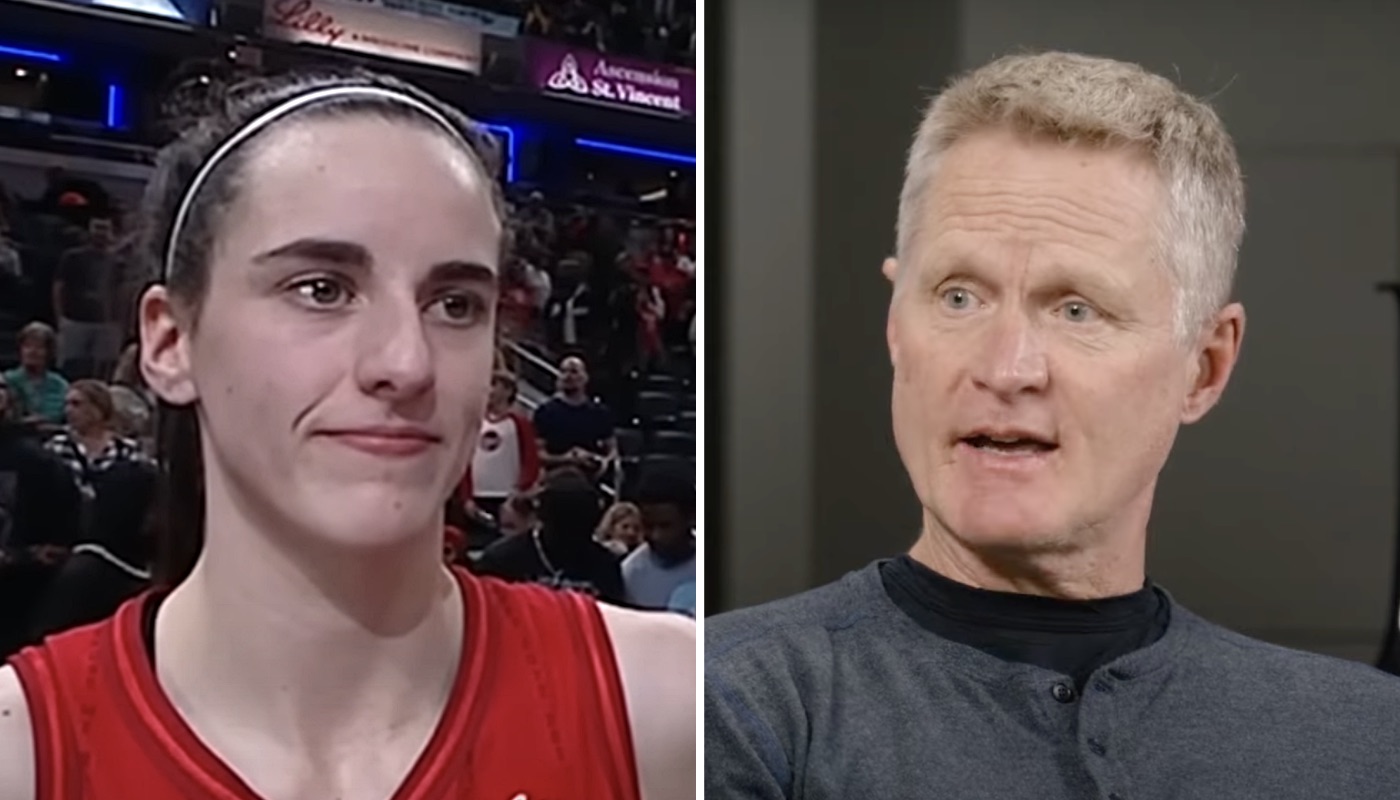 WNBA star Caitlin Clark (left) and NBA coach Steve Kerr (right)