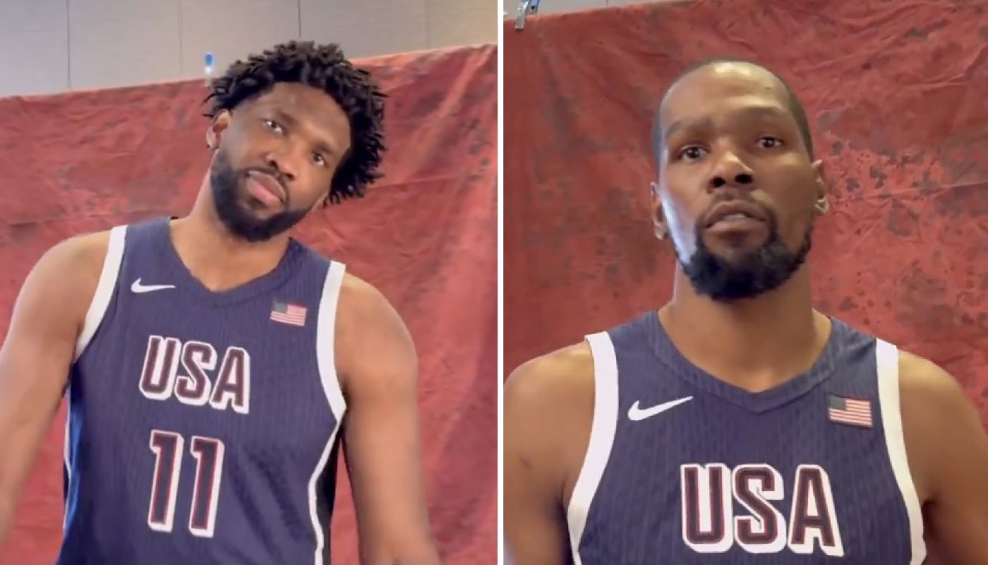 Kevin Durant et Joel Embiid sous le maillot de Team USA