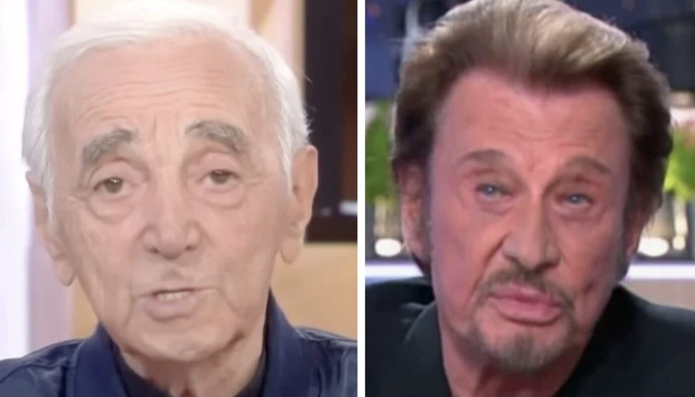 Charles Aznavour et Johnny Hallyday