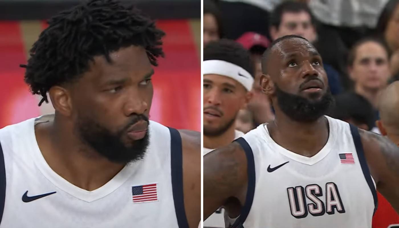 Joel Embiid et LeBron James avec Team USA