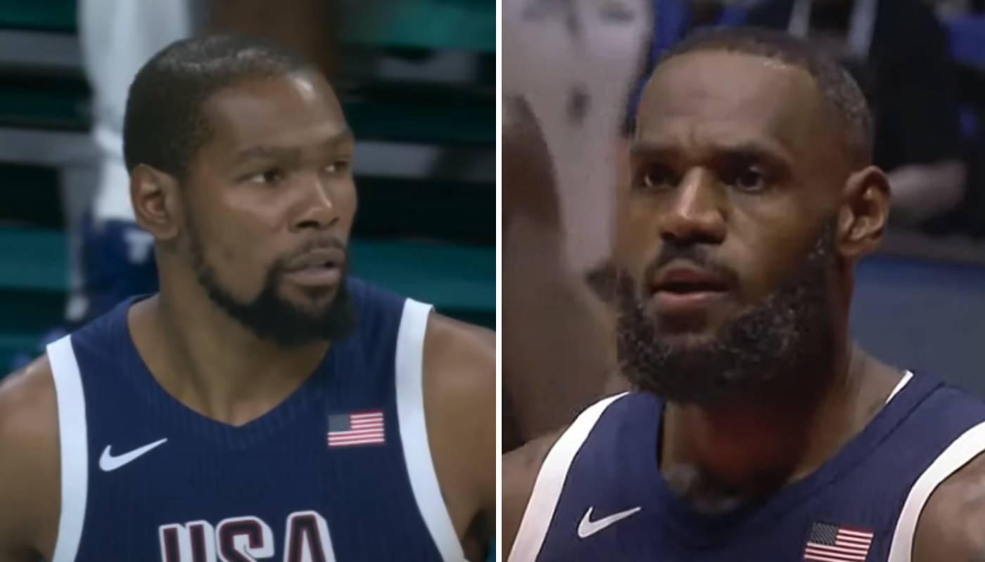 Kevin Durant and LeBron James with Team USA