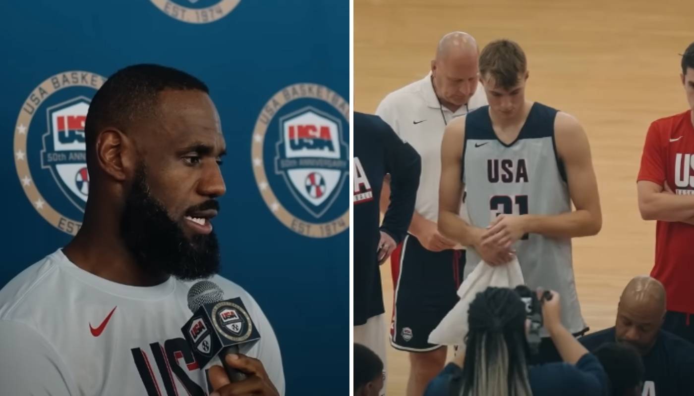 LeBron James et Cooper Flagg avec Team USA