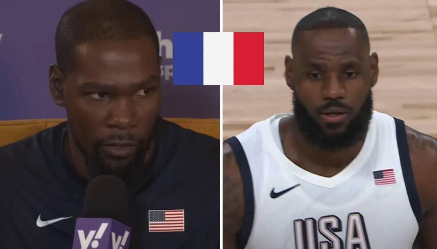 Kevin Durant and LeBron James with Team USA,