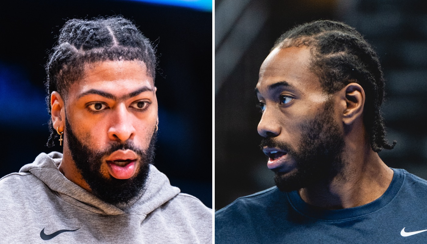 Les superstars NBA Anthony Davis (gauche) et Kawhi Leonard (droite)