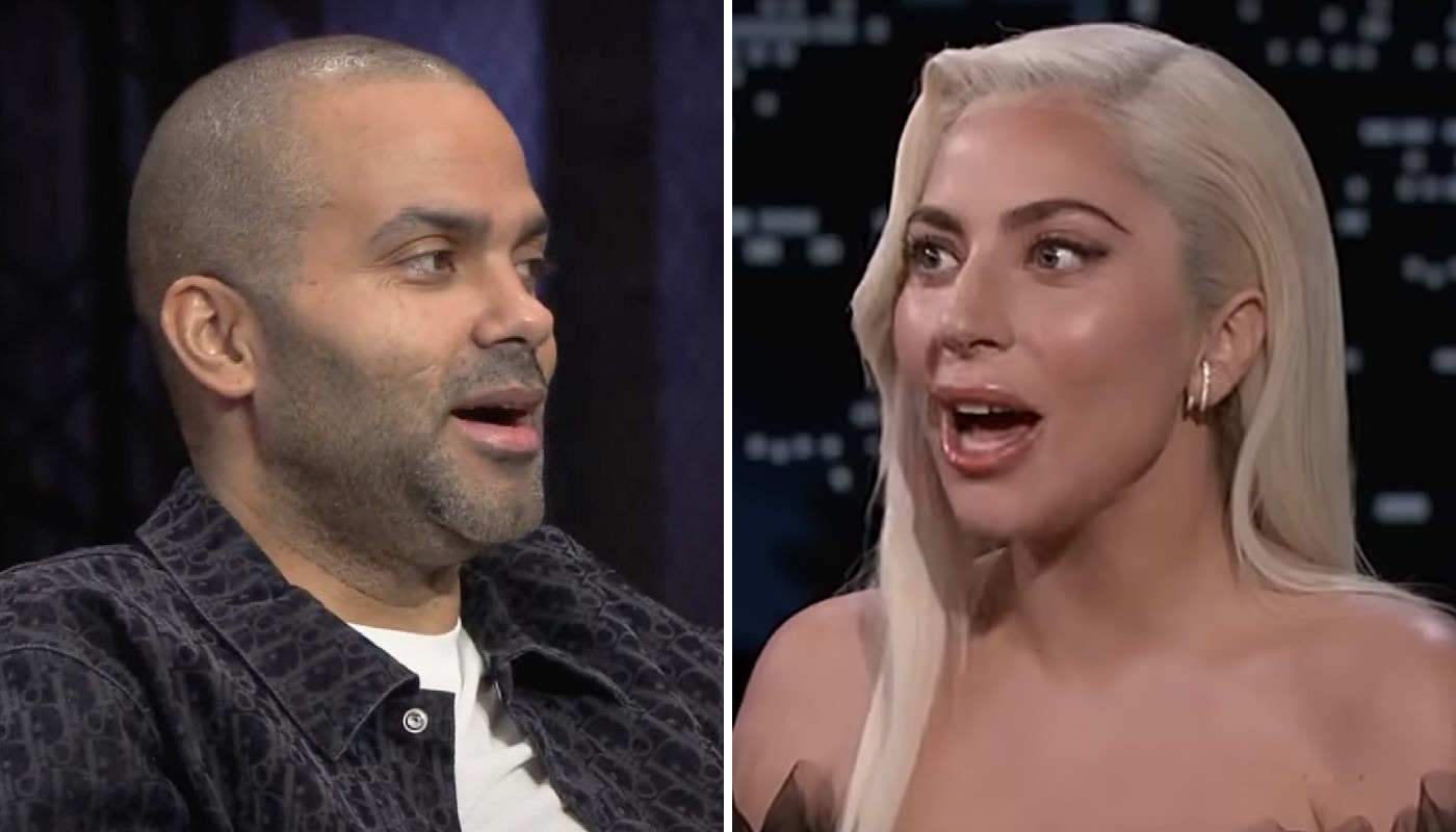 La légende NBA française Tony Parker (gauche) et l'artiste américaine Lady Gaga (droite)