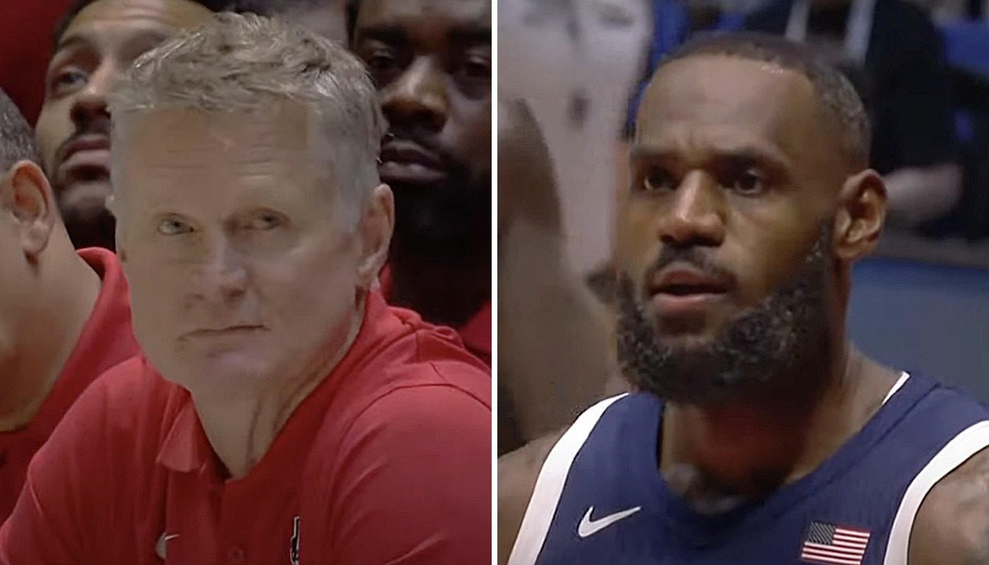 Team USA coach Steve Kerr (left) and NBA superstar LeBron James (right)