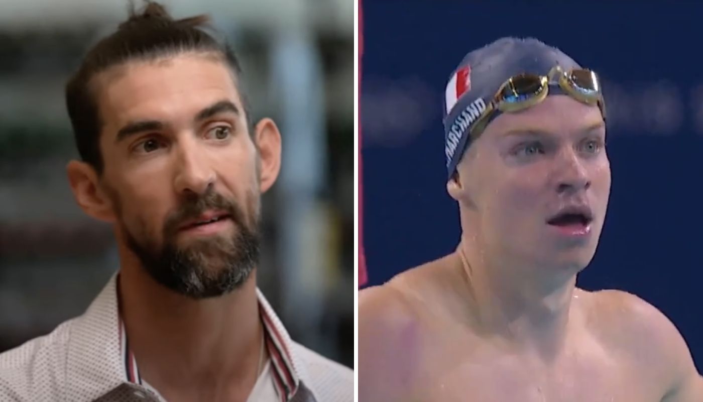 Michael Phelps et Léon Marchand