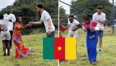 NBA – Au Cameroun, les images virales de Klay Thompson qui danse au village : « Le gars est…