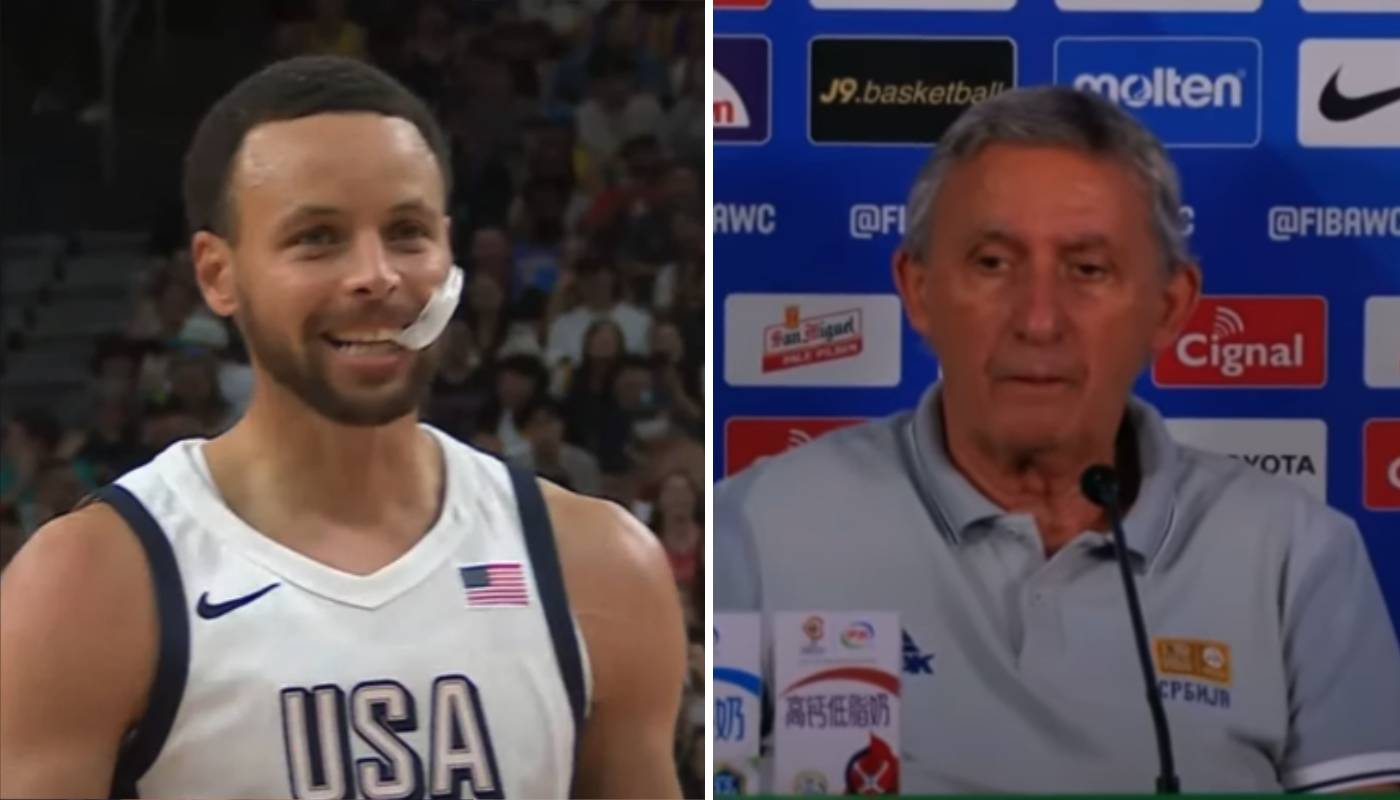 Stephen Curry et le coach de la Serbie, Svetislav Pesic