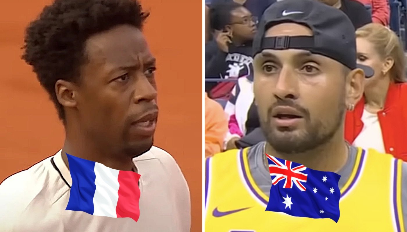 Les joueurs de tennis Gaël Monfils (gauche) et Nick Kyrgios (droite)