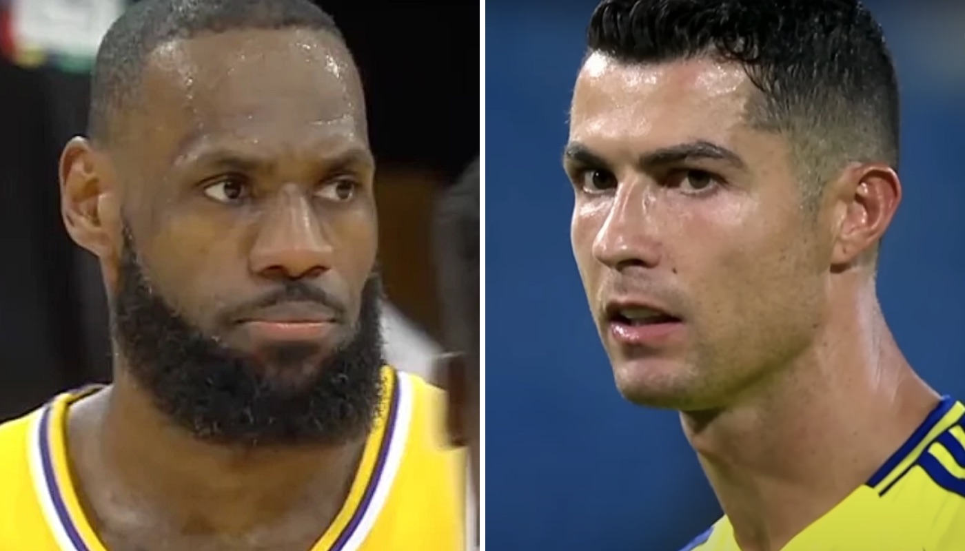 La superstar NBA LeBron James (gauche) et le footballeur portugais Cristiano Ronaldo (droite)