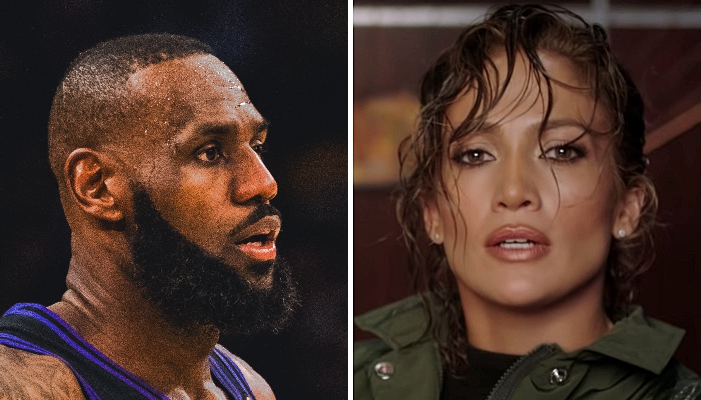 Los Angeles Lakers NBA superstar LeBron James (left) and celebrity artist Jennifer Lopez (right)