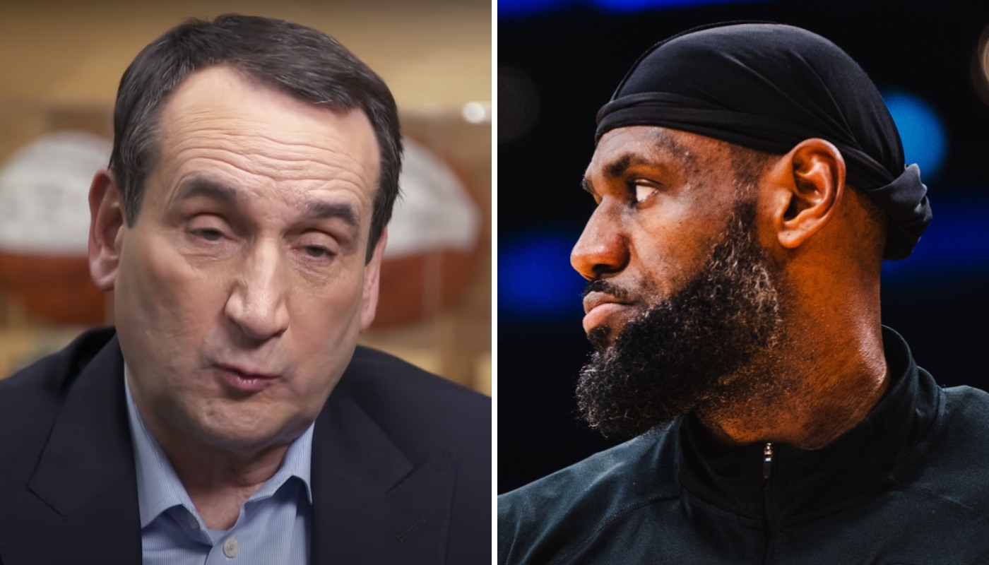 Legendary coach Mike Krzyzewski (left), aka Coach K, and NBA superstar LeBron James (right)