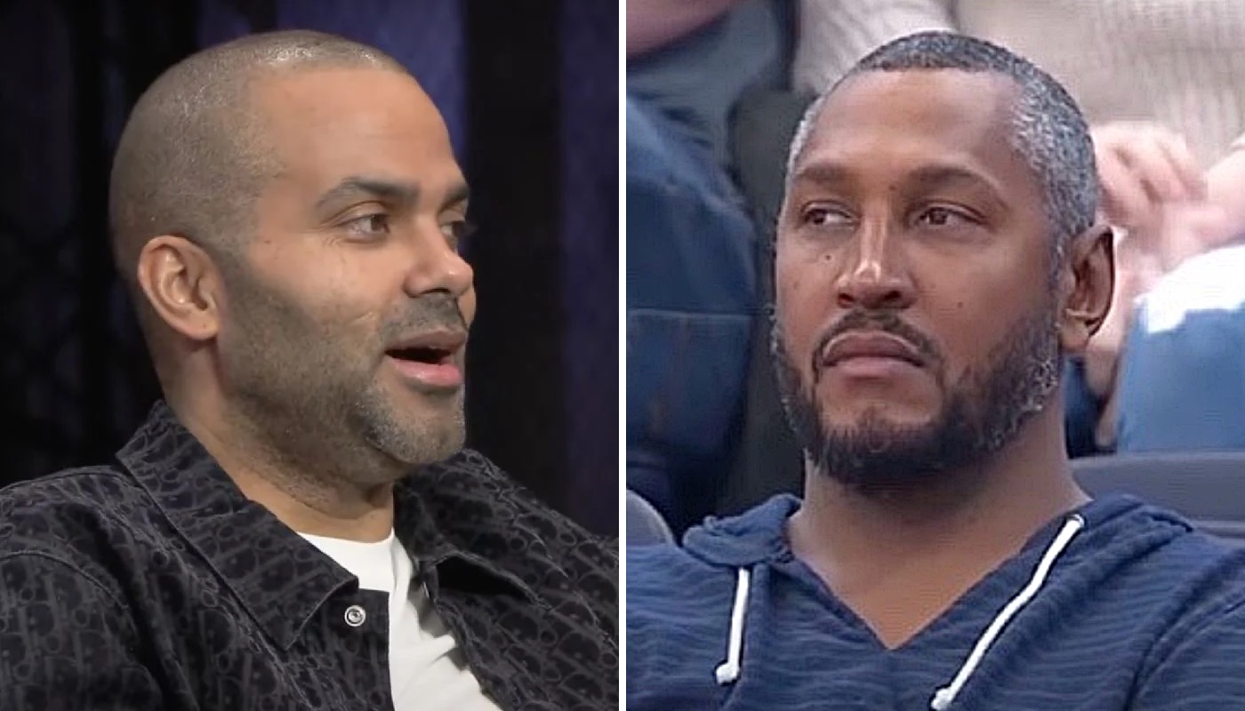 Les légendes NBA françaises Tony Parker (gauche) et Boris Diaw (droite)