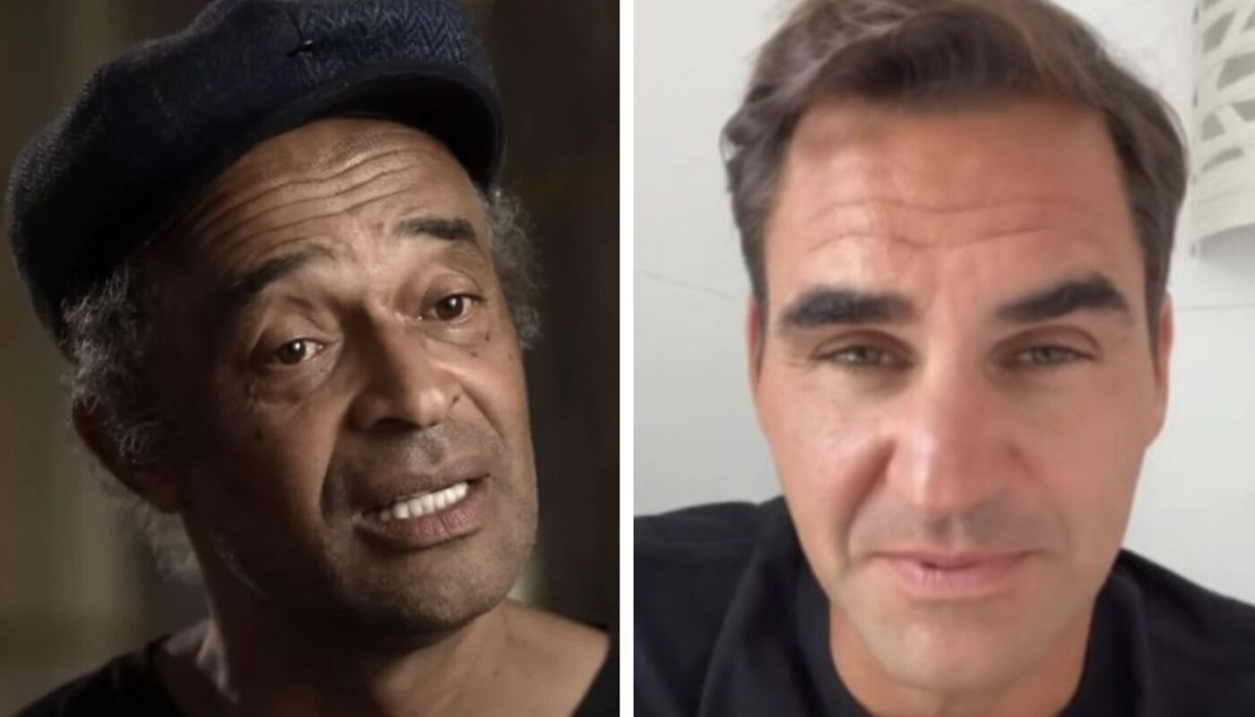 Yannick Noah et Roger Federer