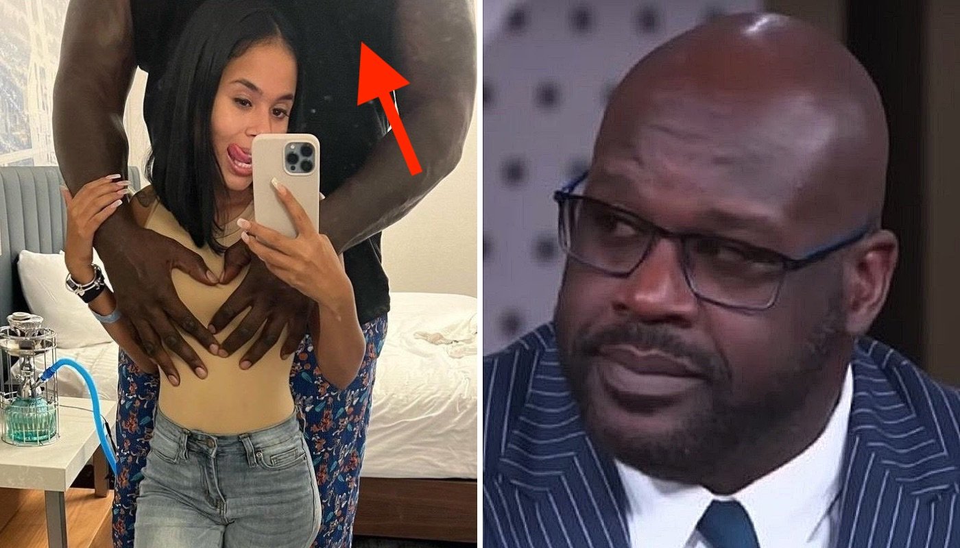 NBA legend Shaquille O'Neal (right) reacted to the viral photo showing him with his alleged new girlfriend