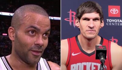 NBA – Anciens coéquipiers, les images virales de Boban Marjanovic (2m24) et Tony Parker (1m88) !