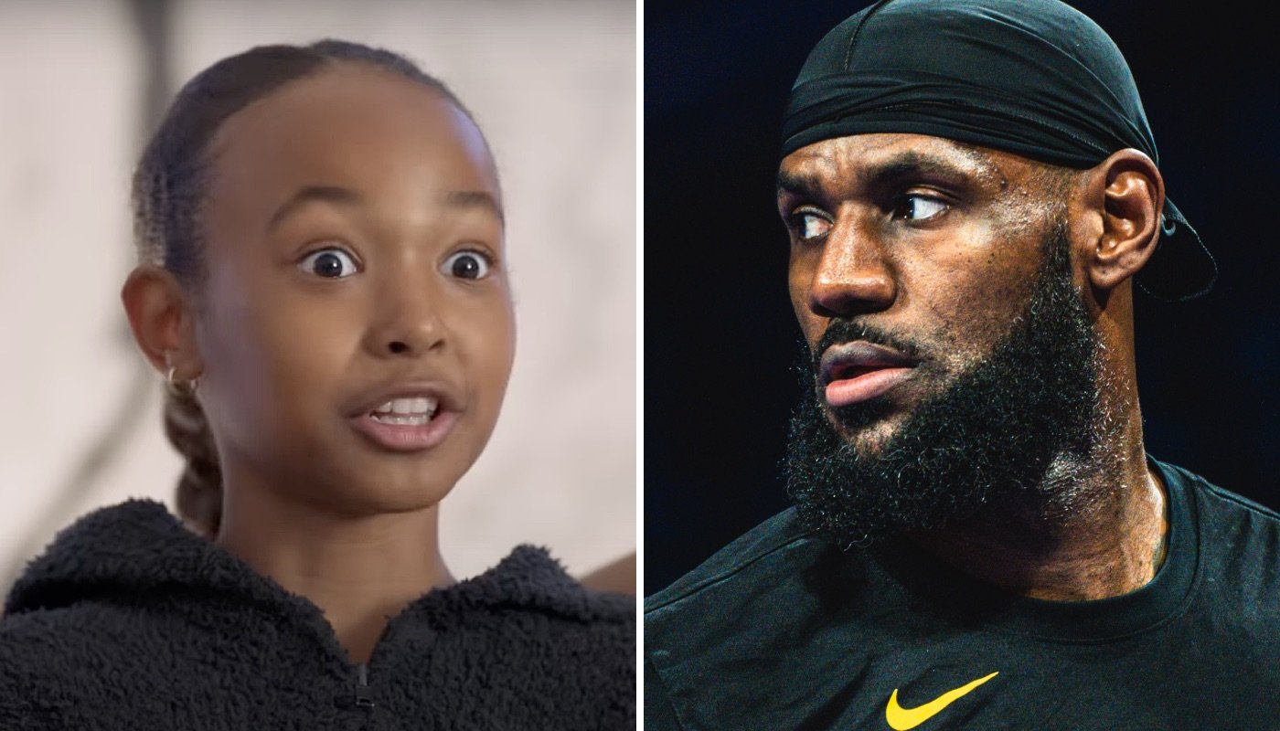 La légende NBA LeBron James (droite) et sa fille, Zhuri (gauche)