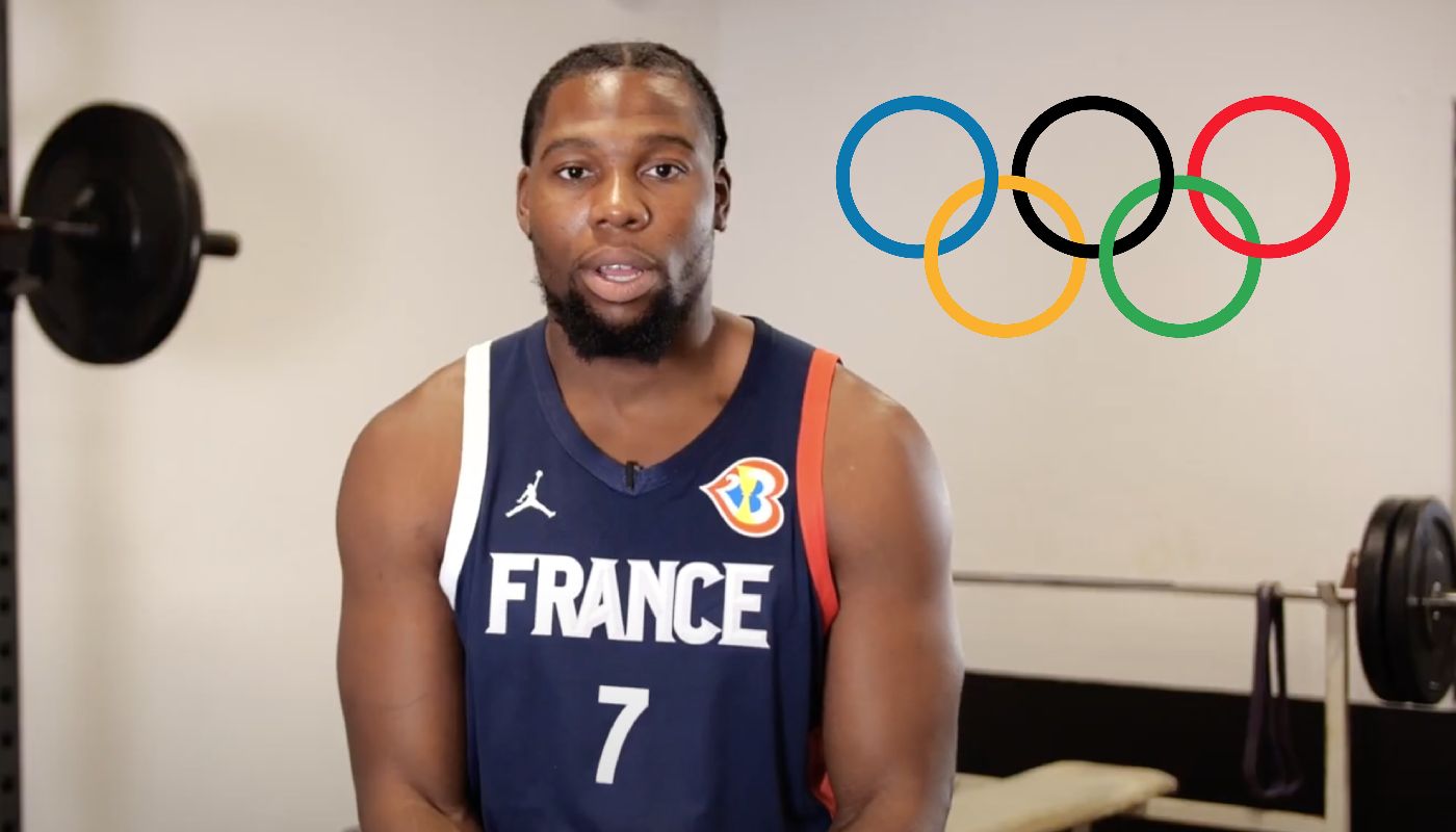 Guerschon Yabusele avec les anneaux olympiques