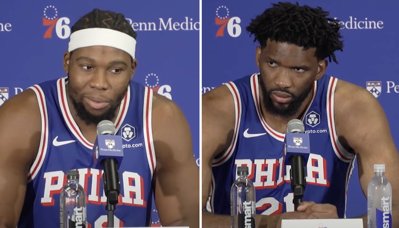 Guerschon yabusele et Joel Embiid, deux intérieurs des Sixers en NBA