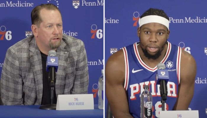 Guerschon Yabusele et son coach aux Sixers Nick Nurse